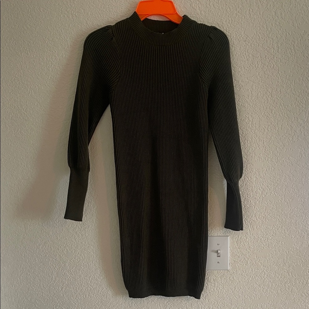 Lulus Olive Green Ribbed Knit Dress